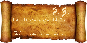Herlicska Zakariás névjegykártya